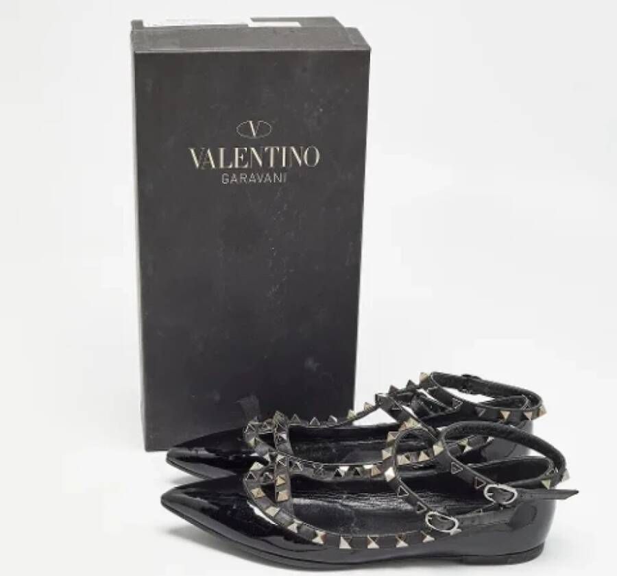 Valentino Vintage Pre-owned Leather flats Black Dames