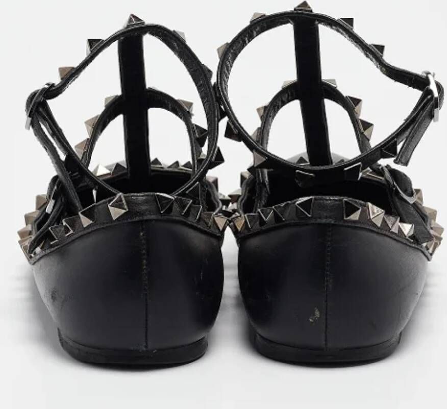 Valentino Vintage Pre-owned Leather flats Black Dames