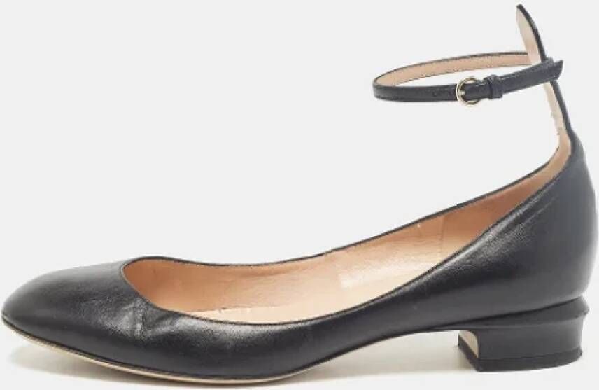 Valentino Vintage Pre-owned Leather flats Black Dames