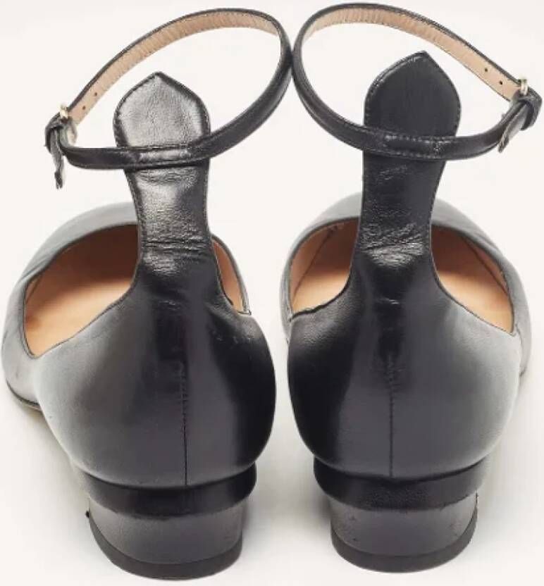 Valentino Vintage Pre-owned Leather flats Black Dames