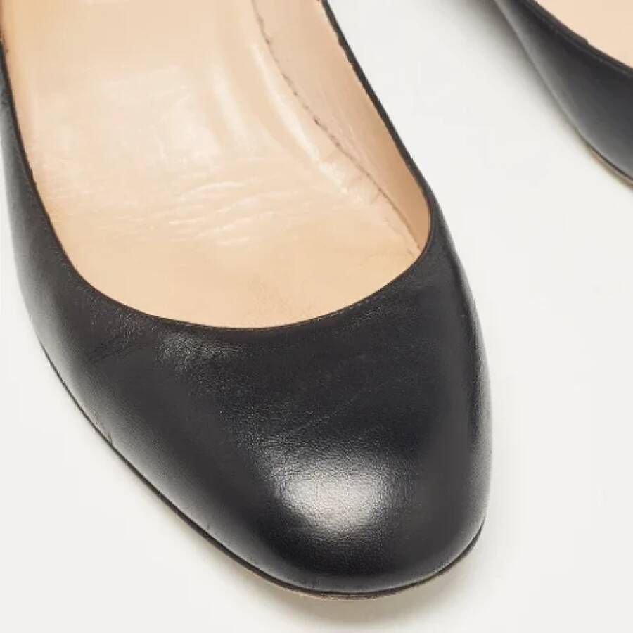 Valentino Vintage Pre-owned Leather flats Black Dames