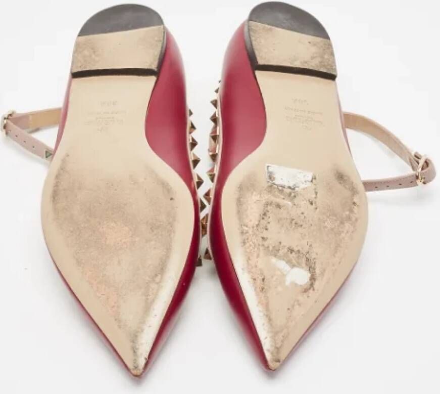 Valentino Vintage Pre-owned Leather flats Red Dames