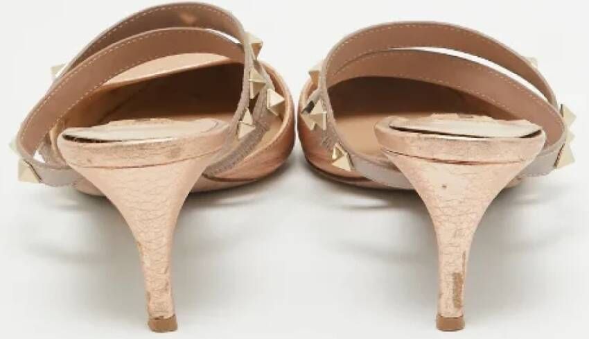 Valentino Vintage Pre-owned Leather mules Beige Dames