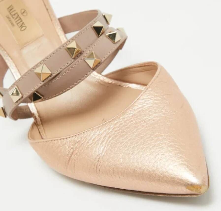 Valentino Vintage Pre-owned Leather mules Beige Dames