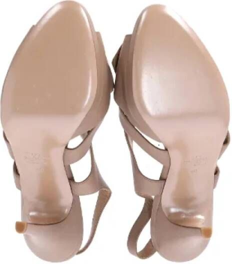 Valentino Vintage Pre-owned Leather sandals Beige Dames