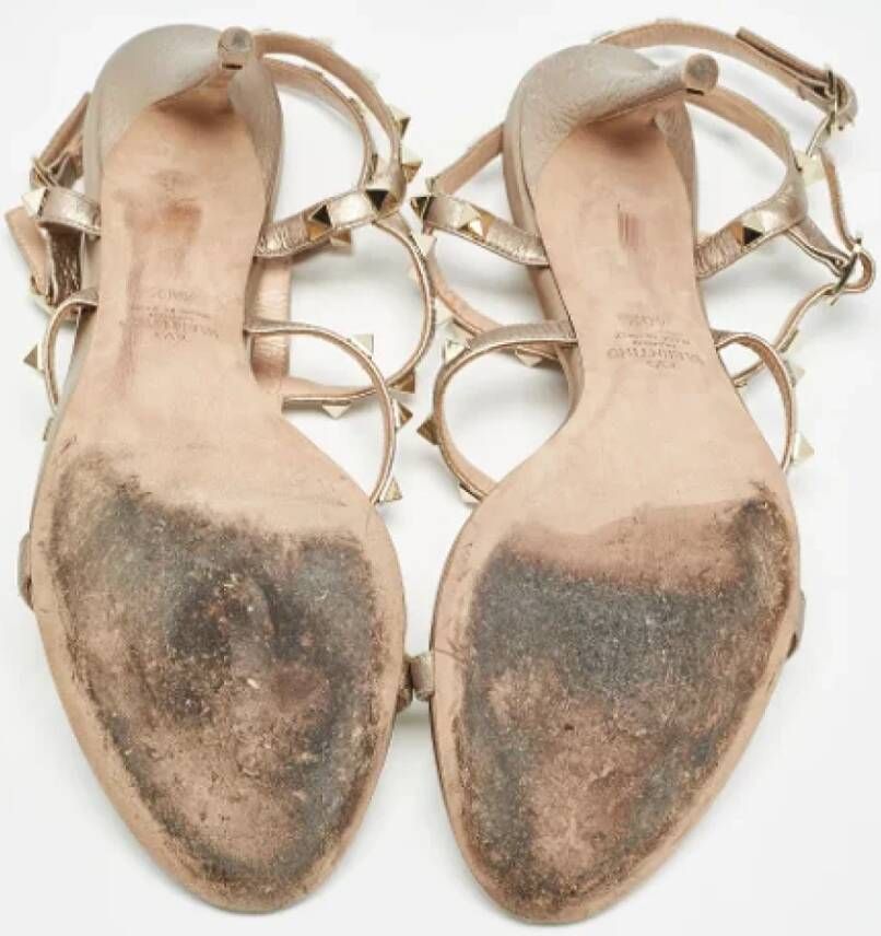 Valentino Vintage Pre-owned Leather sandals Beige Dames