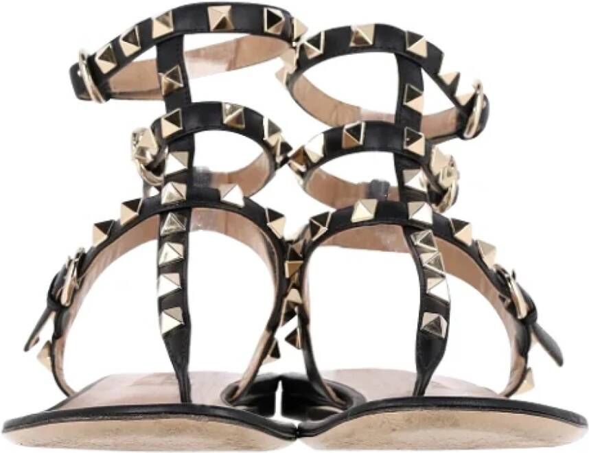 Valentino Vintage Pre-owned Leather sandals Black Dames