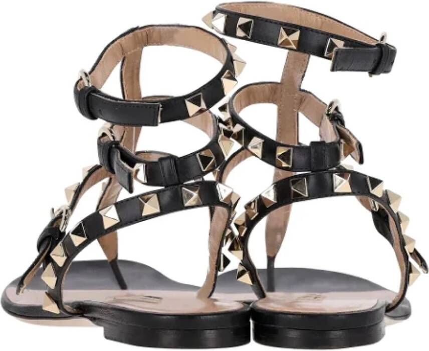 Valentino Vintage Pre-owned Leather sandals Black Dames