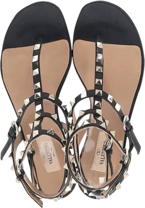 Valentino Vintage Pre-owned Leather sandals Black Dames