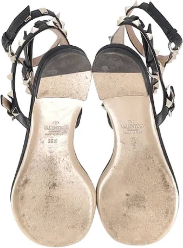 Valentino Vintage Pre-owned Leather sandals Black Dames