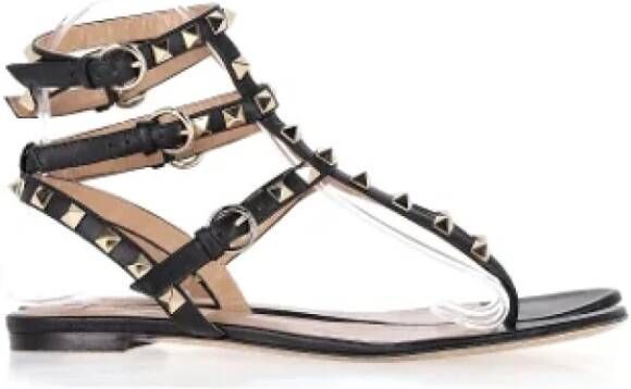 Valentino Vintage Pre-owned Leather sandals Black Dames