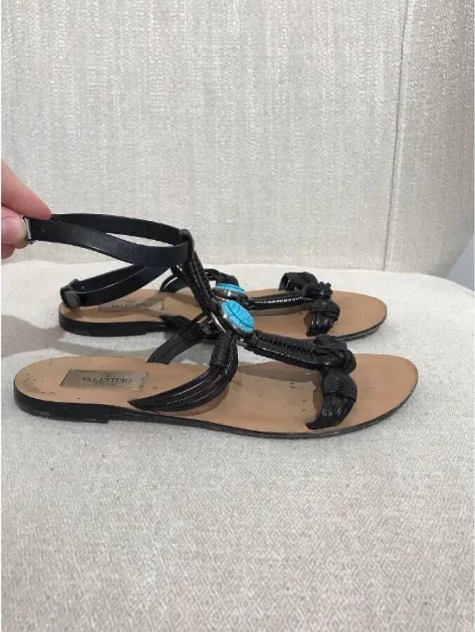 Valentino Vintage Pre-owned Leather sandals Black Dames