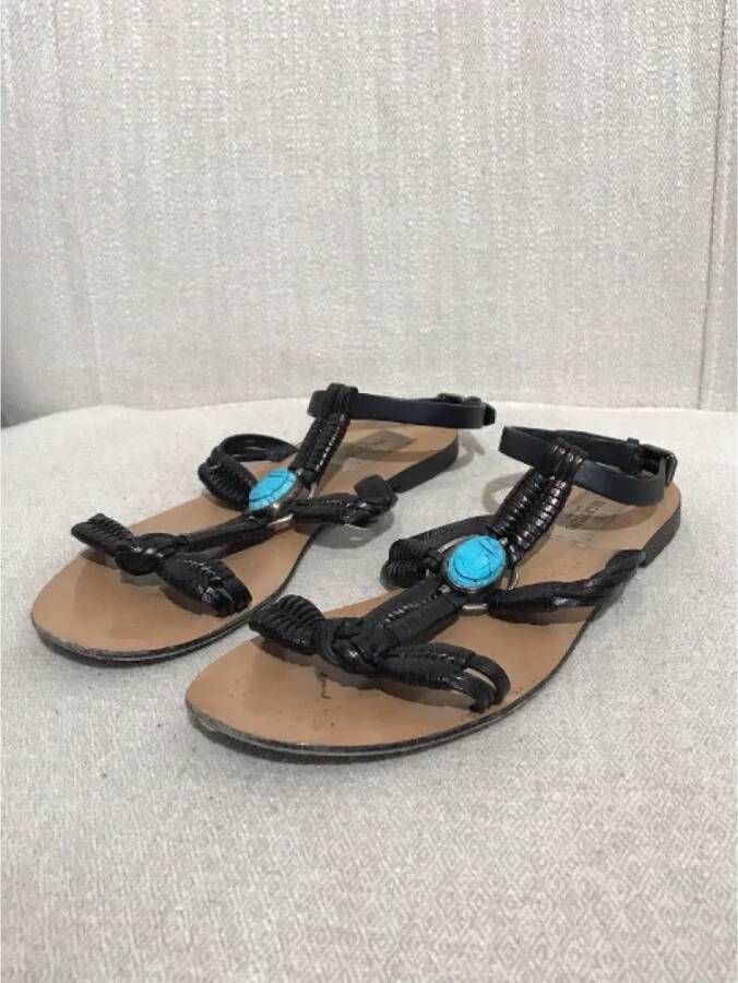 Valentino Vintage Pre-owned Leather sandals Black Dames