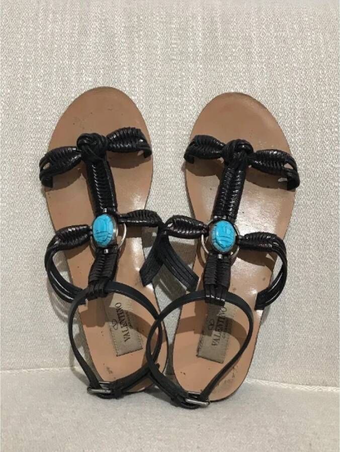 Valentino Vintage Pre-owned Leather sandals Black Dames