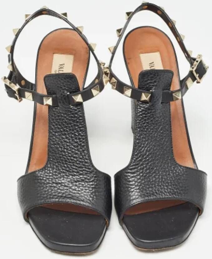 Valentino Vintage Pre-owned Leather sandals Black Dames