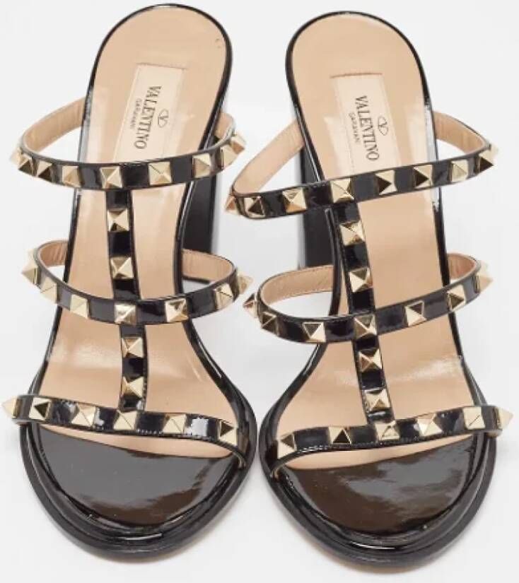 Valentino Vintage Pre-owned Leather sandals Black Dames