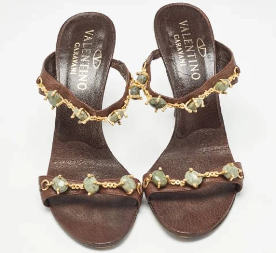 Valentino Vintage Pre-owned Leather sandals Brown Dames