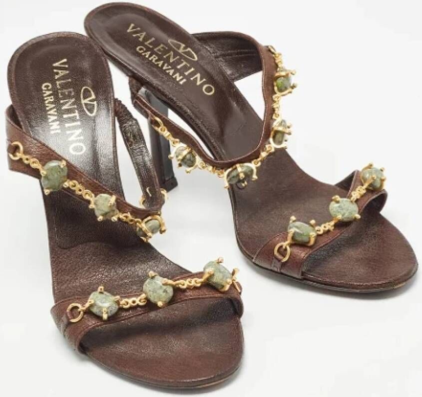 Valentino Vintage Pre-owned Leather sandals Brown Dames