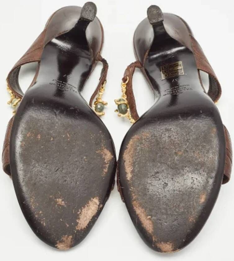 Valentino Vintage Pre-owned Leather sandals Brown Dames