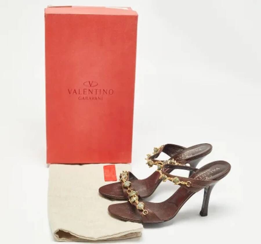 Valentino Vintage Pre-owned Leather sandals Brown Dames