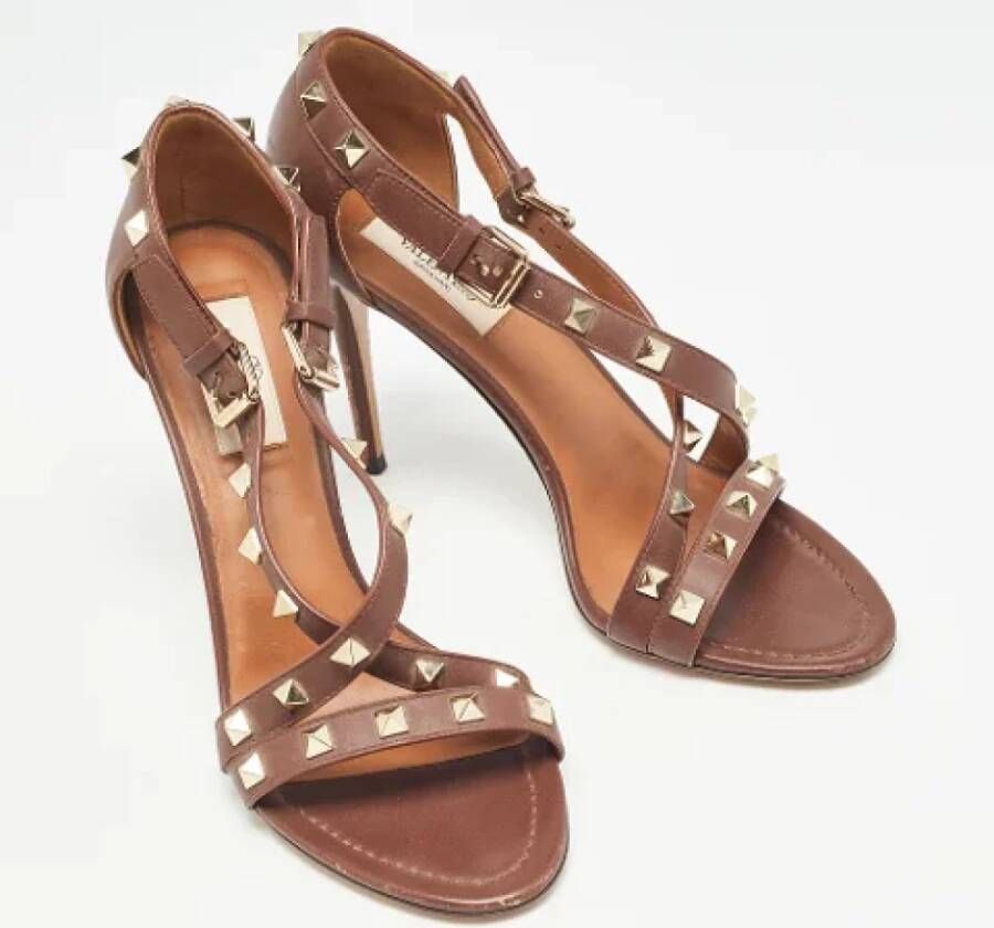 Valentino Vintage Pre-owned Leather sandals Brown Dames