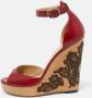 Valentino Vintage Pre-owned Leather sandals Red Dames - Thumbnail 2