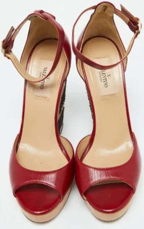 Valentino Vintage Pre-owned Leather sandals Red Dames