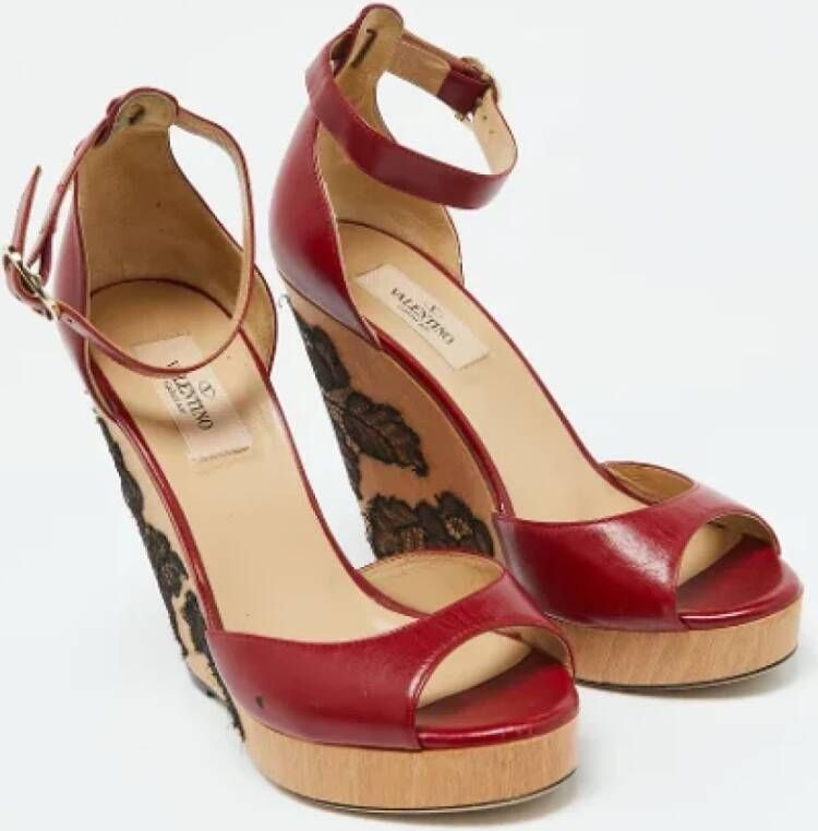 Valentino Vintage Pre-owned Leather sandals Red Dames