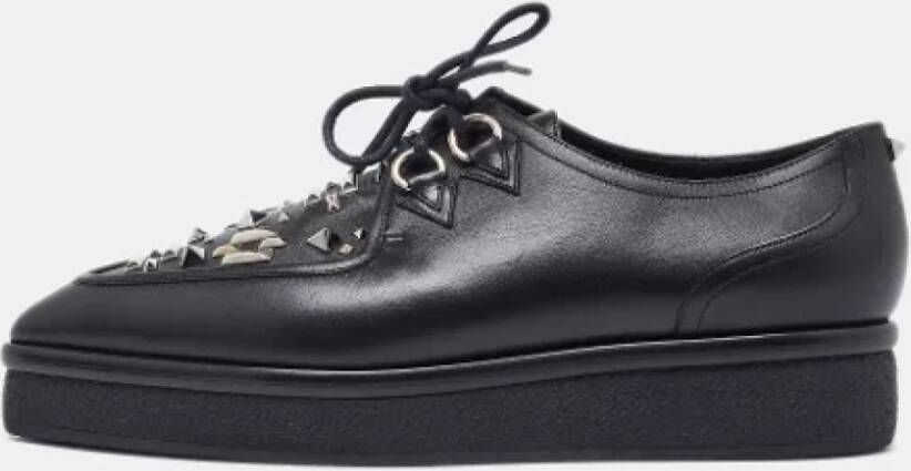 Valentino Vintage Pre-owned Leather sneakers Black Dames