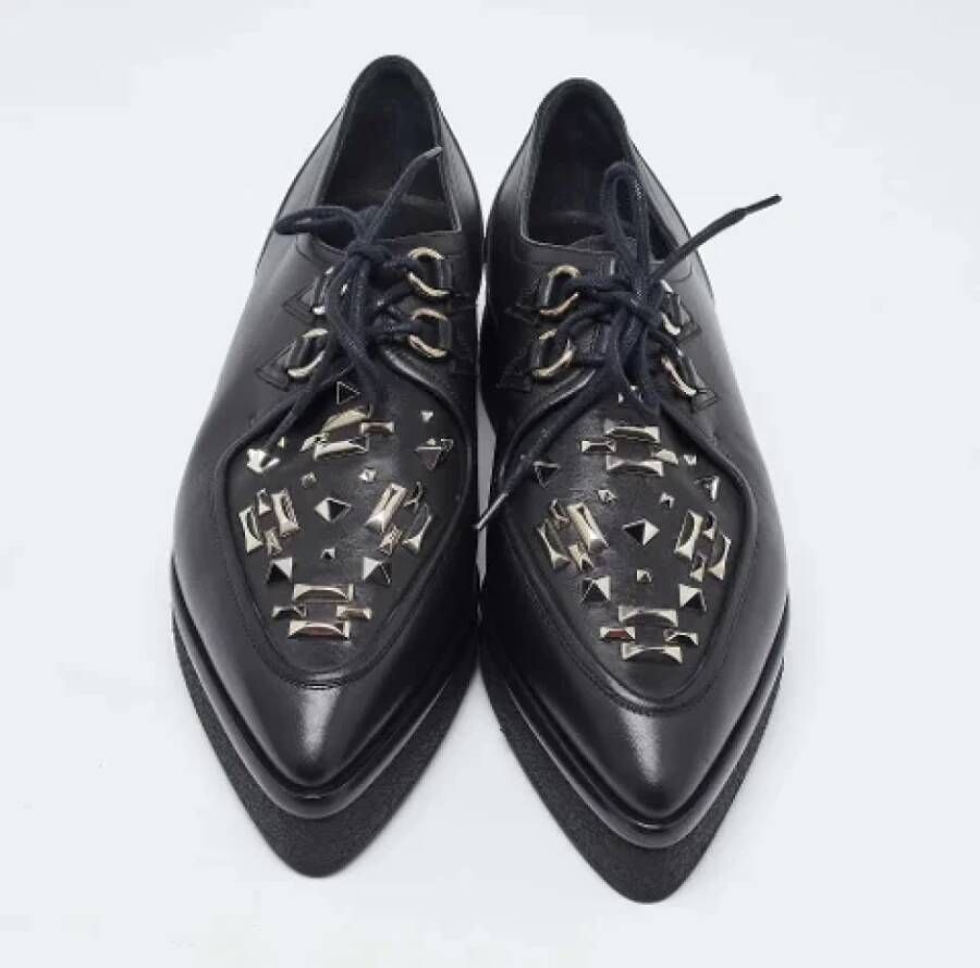 Valentino Vintage Pre-owned Leather sneakers Black Dames