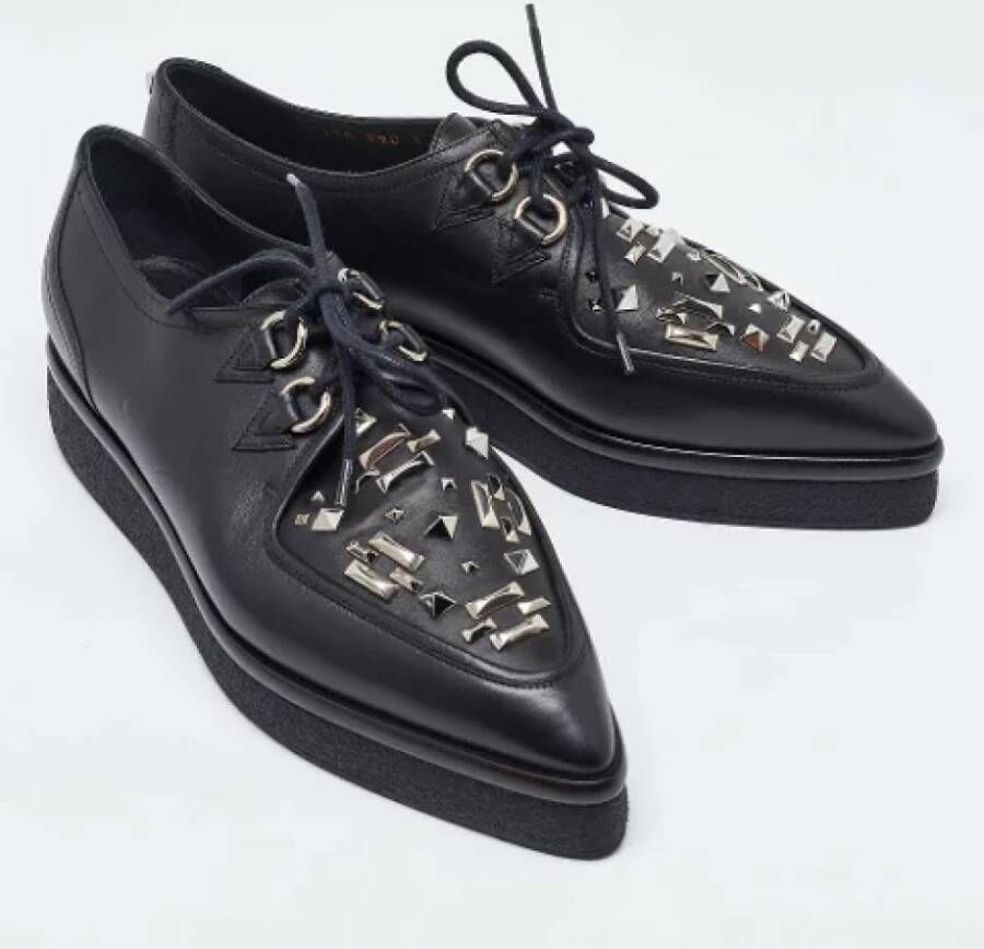 Valentino Vintage Pre-owned Leather sneakers Black Dames