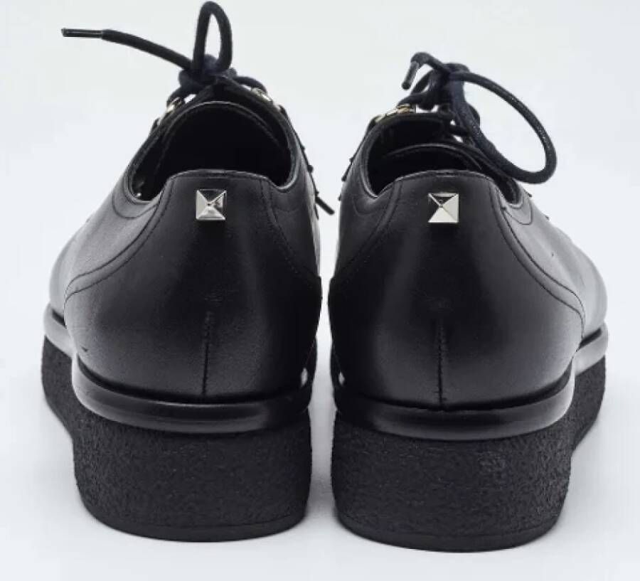 Valentino Vintage Pre-owned Leather sneakers Black Dames