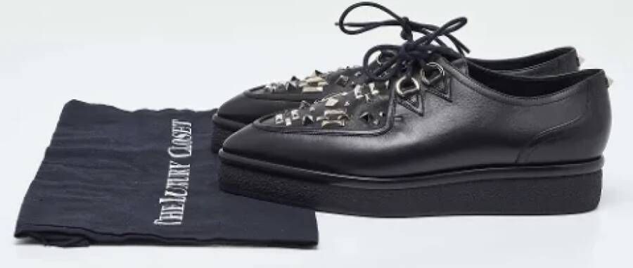 Valentino Vintage Pre-owned Leather sneakers Black Dames