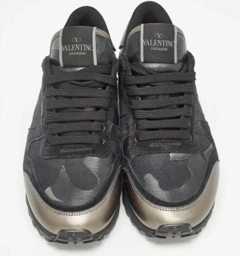 Valentino Vintage Pre-owned Leather sneakers Black Dames