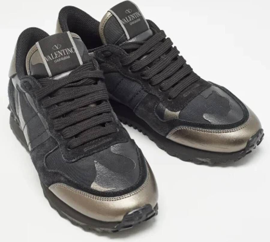 Valentino Vintage Pre-owned Leather sneakers Black Dames