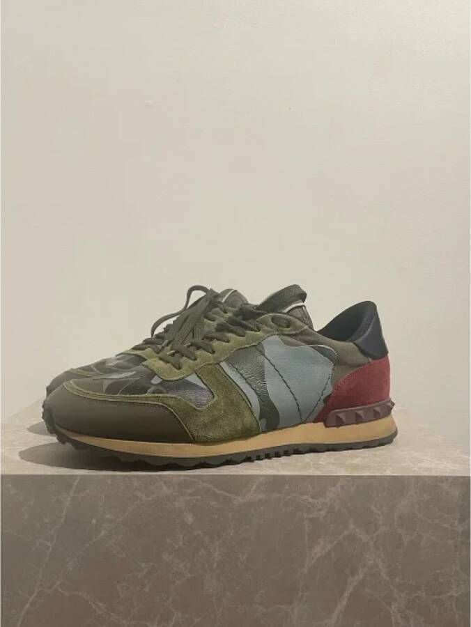 Valentino Vintage Pre-owned Leather sneakers Green Dames