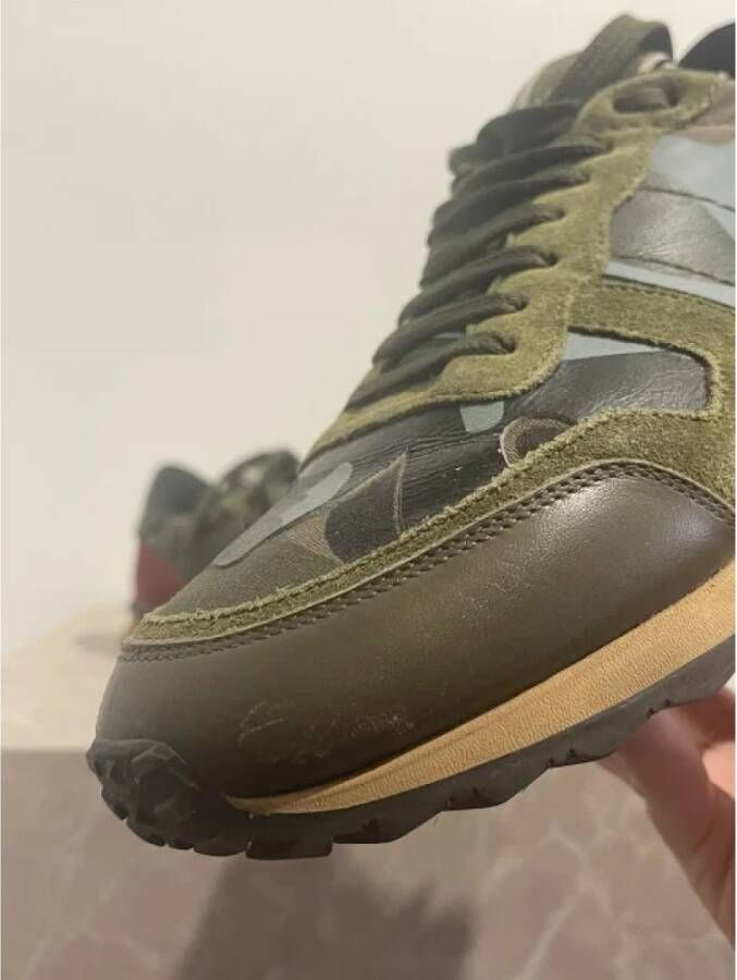 Valentino Vintage Pre-owned Leather sneakers Green Dames