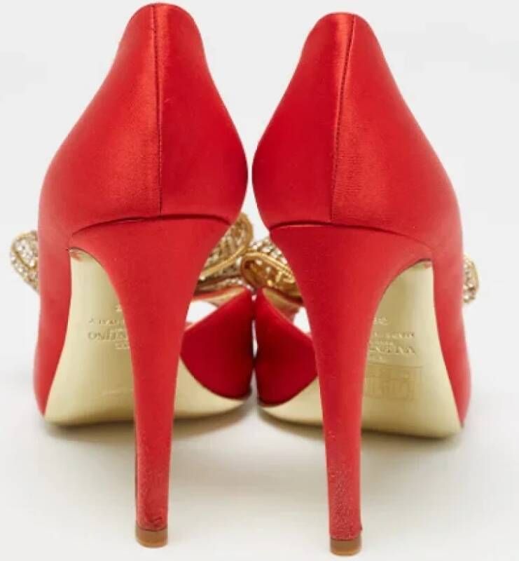 Valentino Vintage Pre-owned Satin heels Red Dames