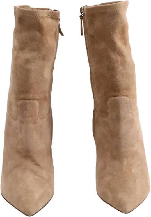 Valentino Vintage Pre-owned Suede boots Beige Dames