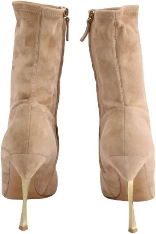 Valentino Vintage Pre-owned Suede boots Beige Dames