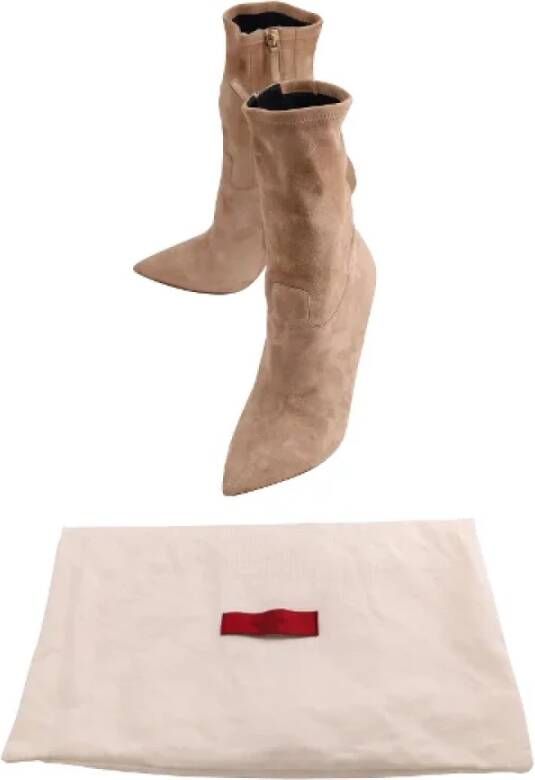 Valentino Vintage Pre-owned Suede boots Beige Dames