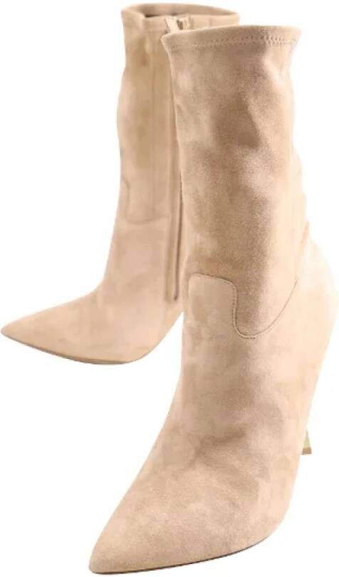 Valentino Vintage Pre-owned Suede boots Beige Dames