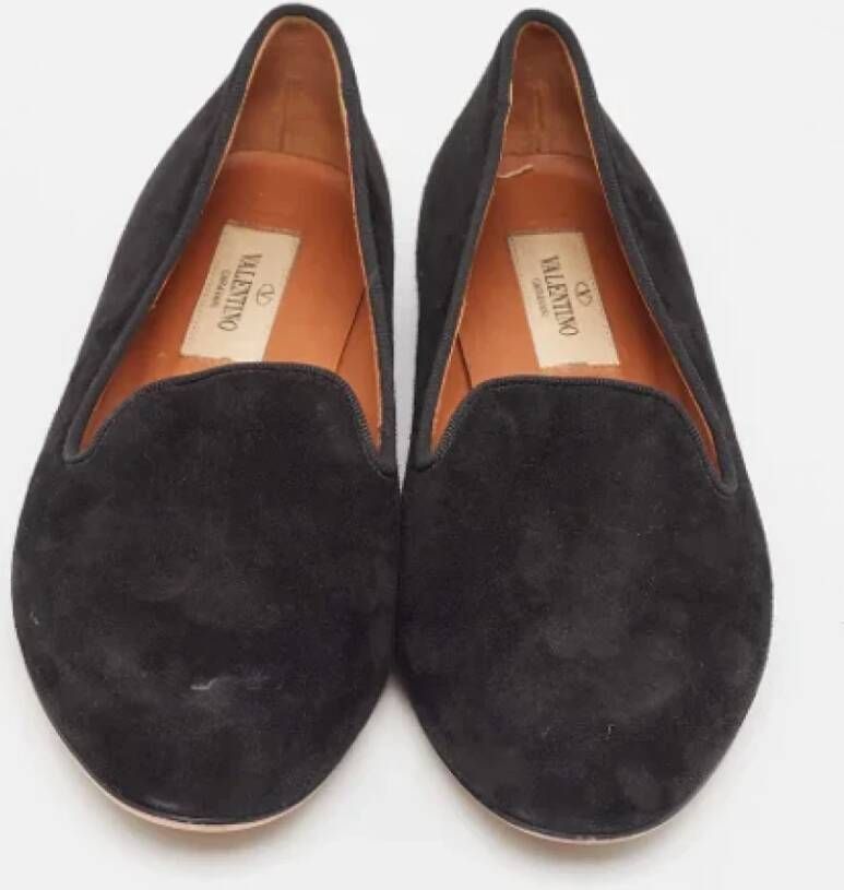 Valentino Vintage Pre-owned Suede flats Black Dames