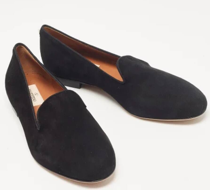 Valentino Vintage Pre-owned Suede flats Black Dames