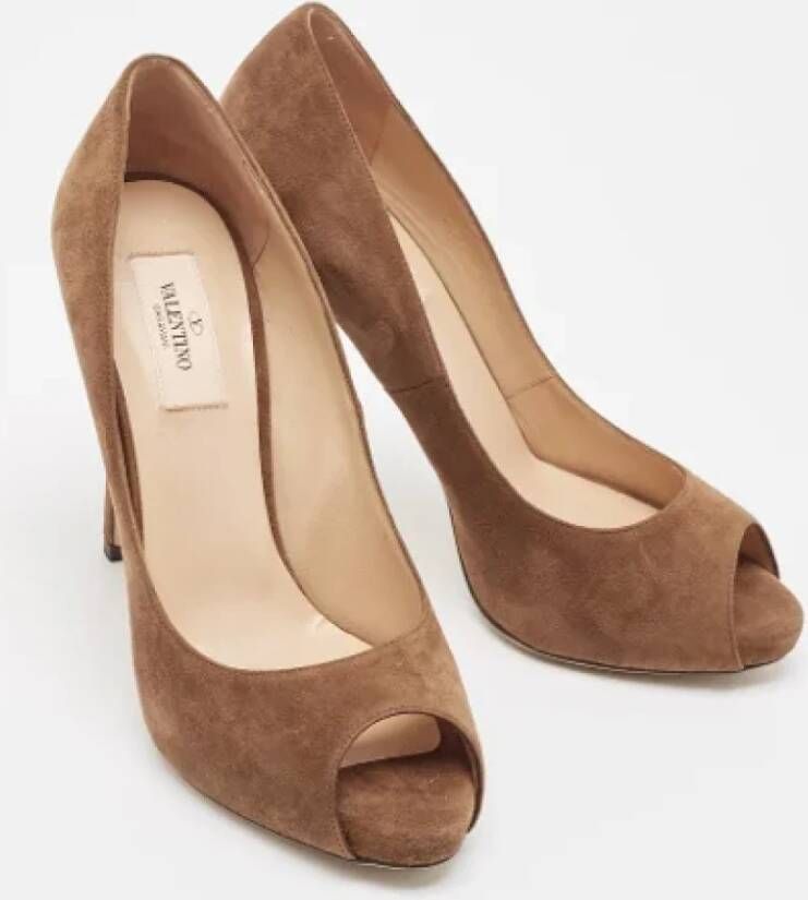 Valentino Vintage Pre-owned Suede heels Brown Dames