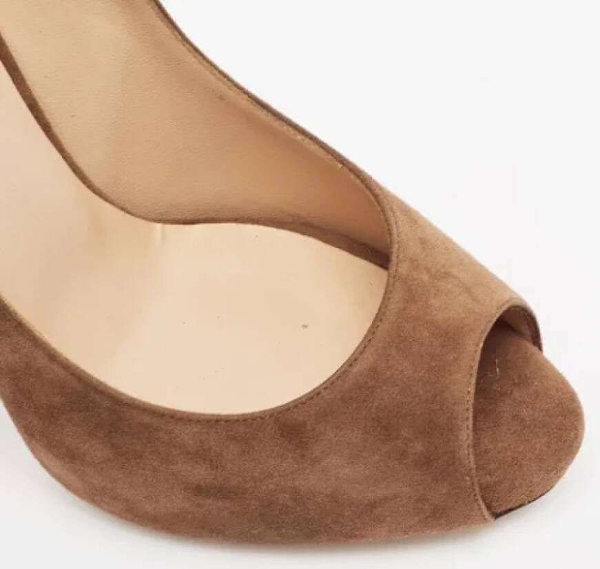 Valentino Vintage Pre-owned Suede heels Brown Dames