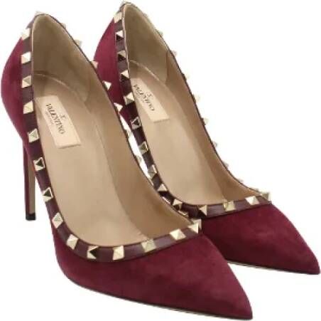 Valentino Vintage Pre-owned Suede heels Red Dames