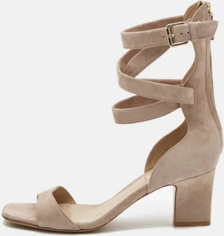 Valentino Vintage Pre-owned Suede sandals Beige Dames