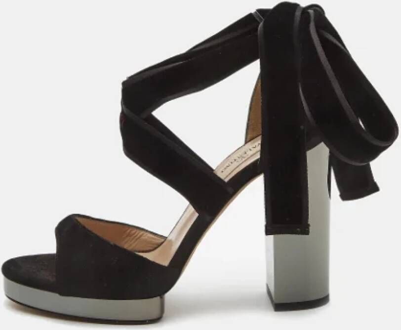 Valentino Vintage Pre-owned Suede sandals Black Dames