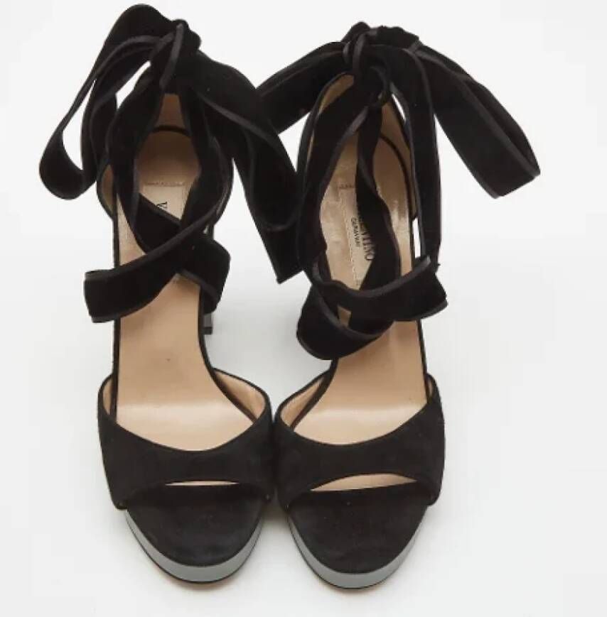 Valentino Vintage Pre-owned Suede sandals Black Dames